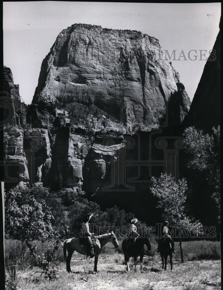 1956 The Great White Throne in Zion National Park-Historic Images