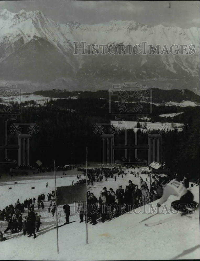 1964 Press Photo Final lap of Men's Downhill course, Patscherkofel Mountain- Historic Images