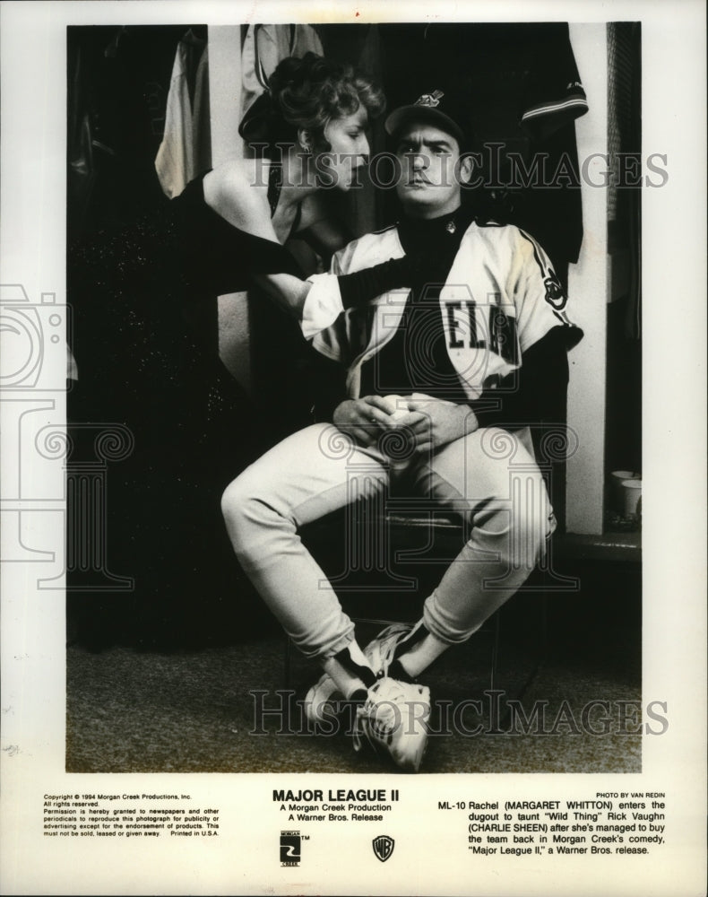 1994 Margaret Whitton and Charlie Sheen star in Major League II - Historic Images