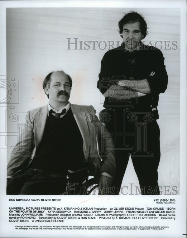 1989 Ron Kovic & director Oliver Stone of Born on the Fourth of July ...