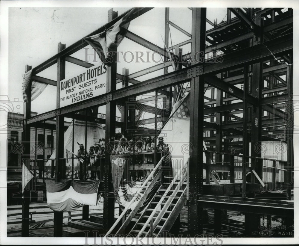 1913 Davenport Hotel under construction Firsts Guests  - Historic Images