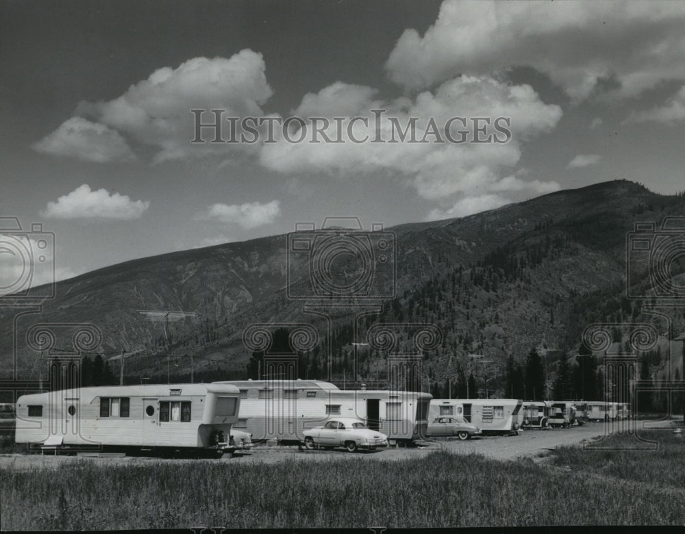 1956 Mobile homes at the Noxon Rapids Dam  - Historic Images