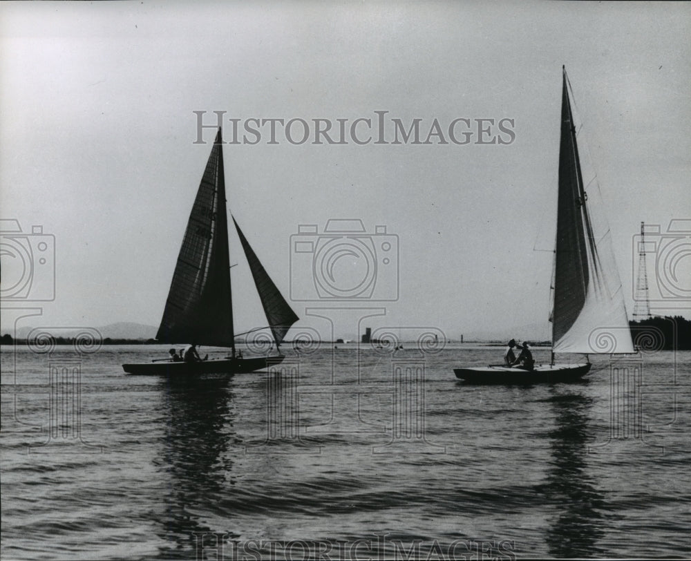1963 Press Photo Sailboats on Lake Wallula at Sacajawea Park - Historic Images