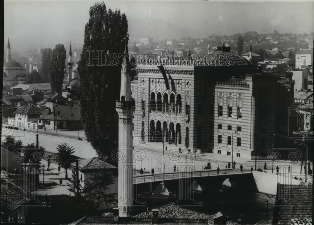 1941 Press Photo Stately Minarets Pierce the Sky at Sarajevo, Yugoslavia-Historic Images