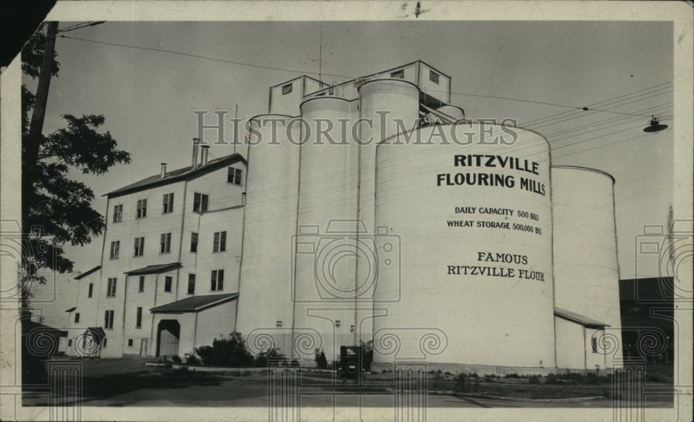 1933 Press Photo Ritzville Flouring Mills Building and Silos, Washington-Historic Images