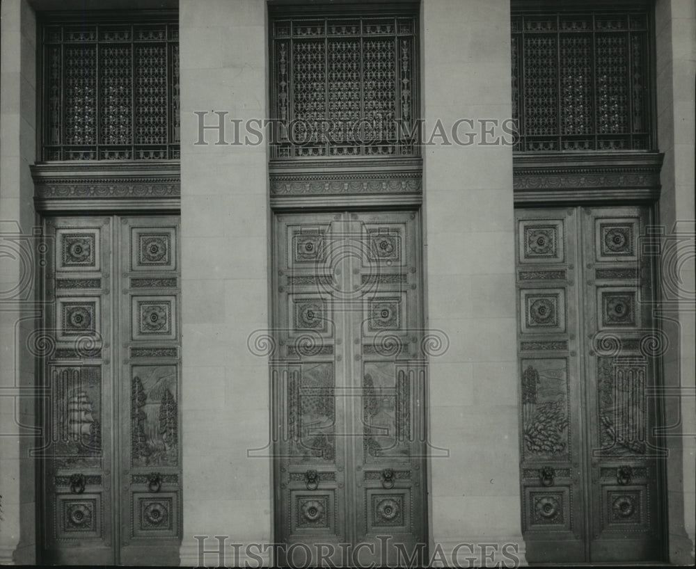 1928 Press Photo Doors with ornate carving - spx19809-Historic Images