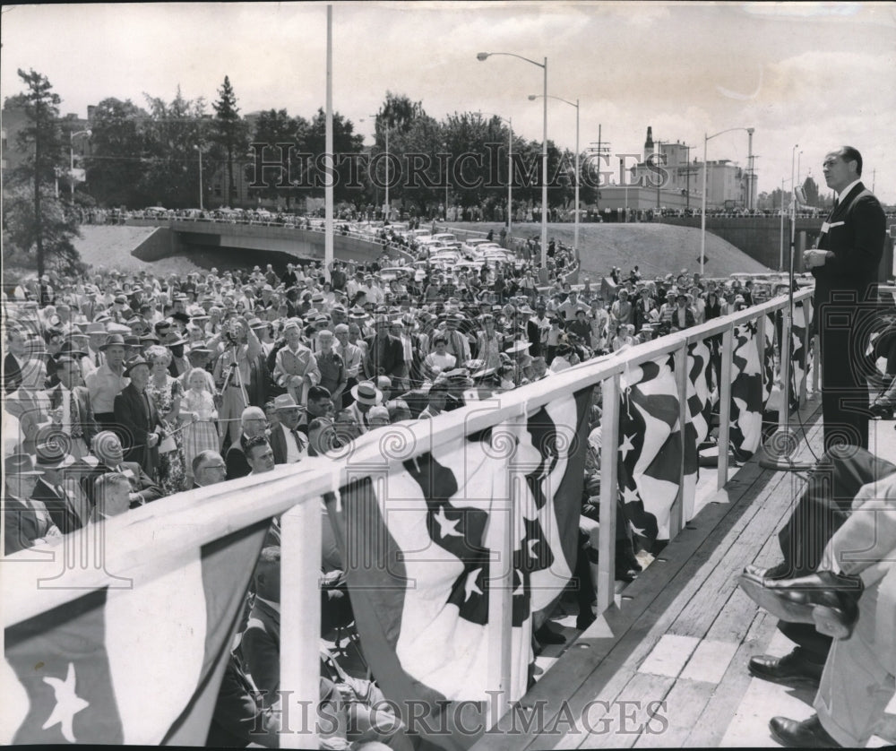 1958 Press Photo Bridges, Spokane - Maple Street Dedication - Historic Images