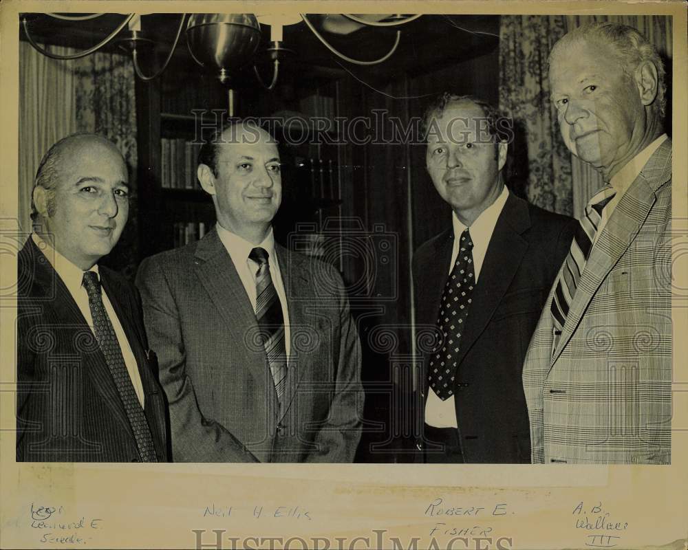 1976 Press Photo Leonard Screale, Neil Ellis, Robert Fisher &amp; A. B. Wallace III- Historic Images