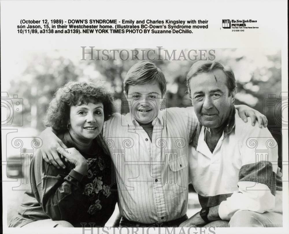 1989 Press Photo Emily and Charles Kingsley with their son Jason in Winchester- Historic Images