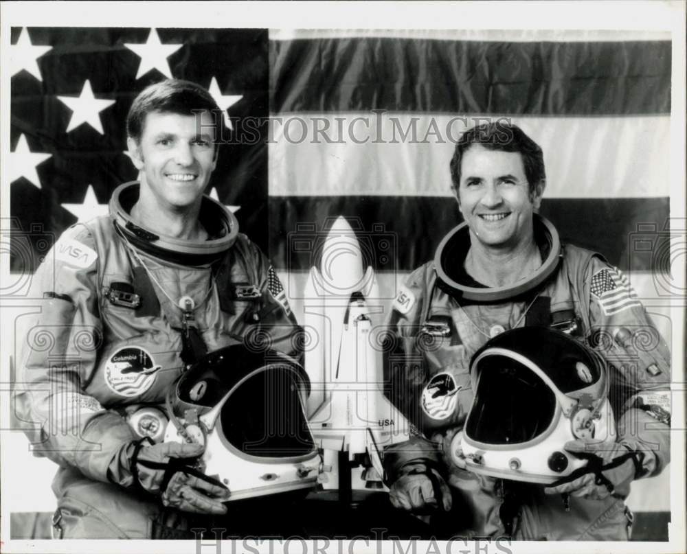 1981 Press Photo 2nd Space Shuttle Flight Astronauts Joe Engle/Richard Truly, TX- Historic Images