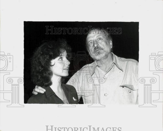 1982 Press Photo Actors Kate Burton, George C. Scott of "Alice in Wonderland"- Historic Images