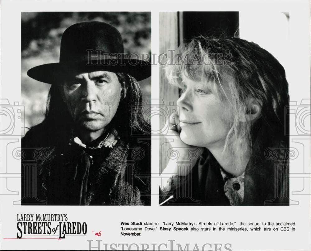 1995 Press Photo Wes Studi &amp; Sissy Spacek in Larry McMurtry&#39;s Streets of Laredo. - Historic Images