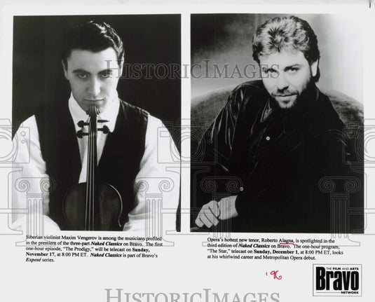 1996 Press Photo Maxim Vengerov & Roberto Alagna in "Naked Classics" - srp27234- Historic Images
