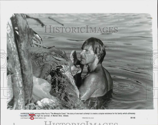 1986 Press Photo Actor Harrison Ford in "The Mosquito Coast" - srp38354- Historic Images