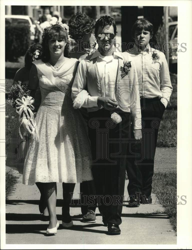 1984 Press Photo Nina Park, Sock Hop Queen with Jim Woods on State Street - Historic Images