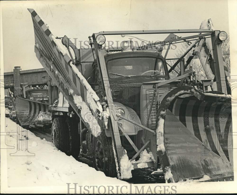 1966 Long Island Snow Plows on Route 81 for Snow Blizzard - Historic Images