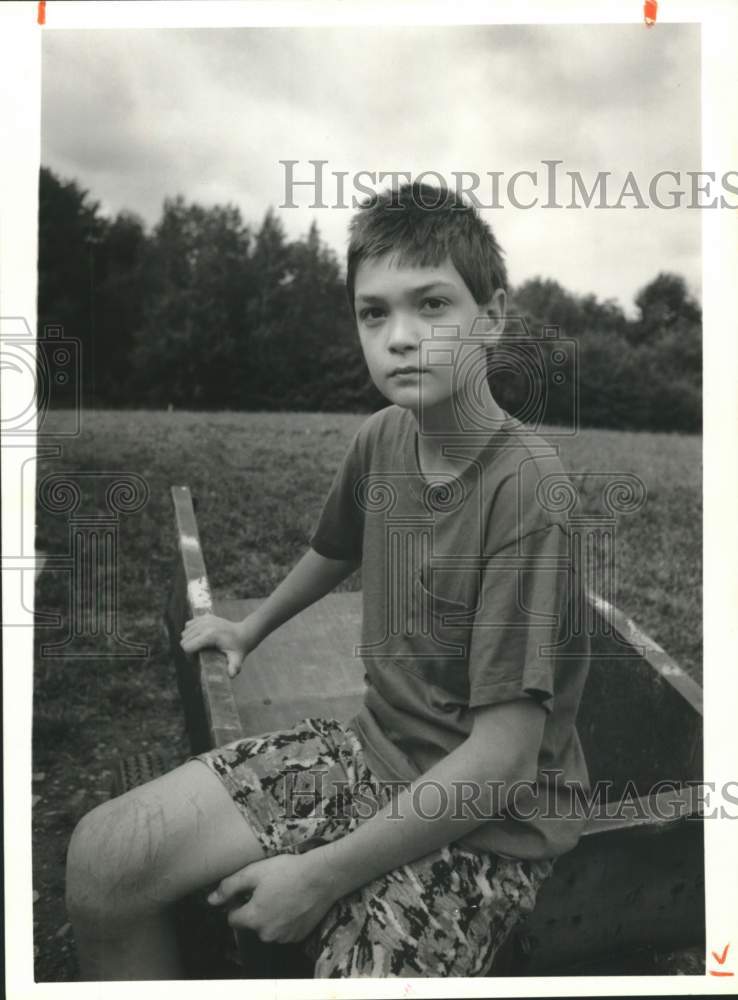 1992 Press Photo Lost Child Ryan Wormuth of Morrisville New York - Historic Images