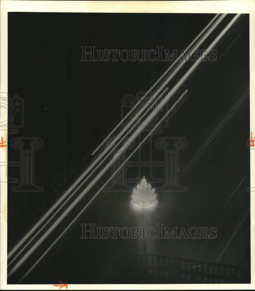 1984 Press Photo Special Olympics Electric Torch Lit at Night Scene - sya08870 - Historic Images