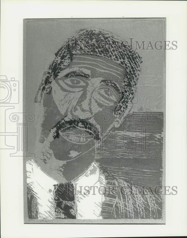 1986 Press Photo Art Work &quot;Nate&quot; by Nathaniel Rhine of Nottingham - Historic Images