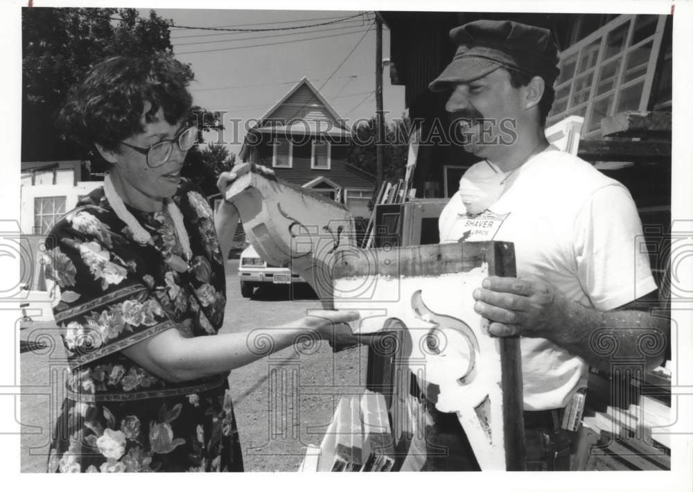 1991 Pat Guerette of Shaver Brothers Salvage with Housing Pieces - Historic Images