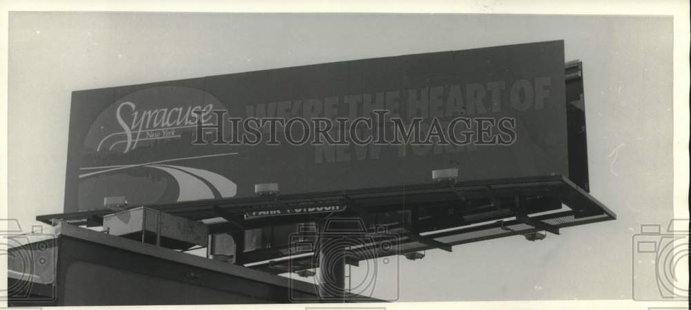 Press Photo Syracuse New York, Heart of New York Billboard Sign - Historic Images