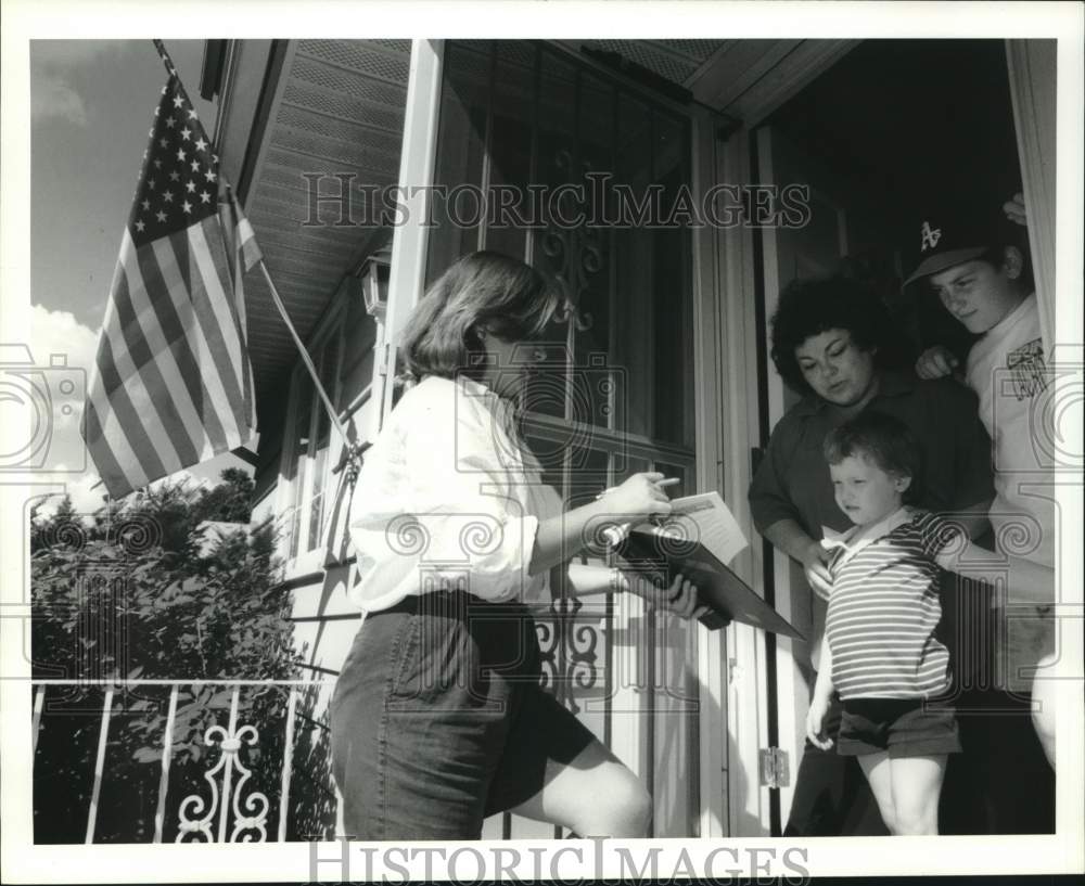 1991 Terry Sengelmann, College Student Selling Books at Maple Drive - Historic Images