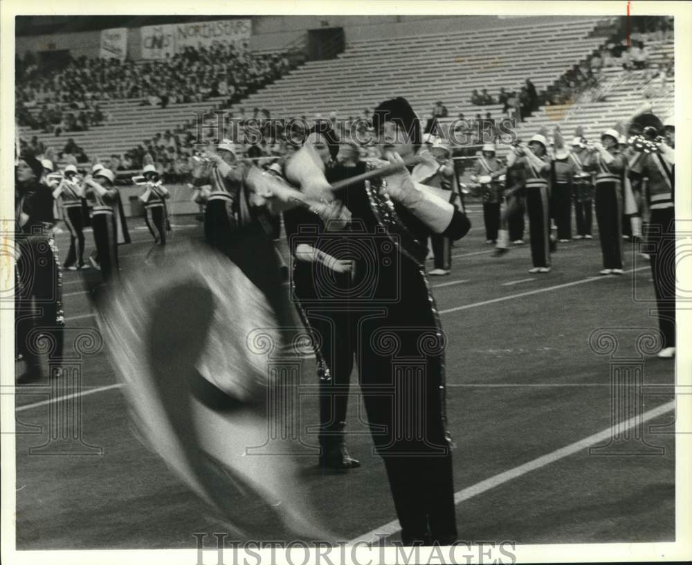 1984 Press Photo West Genesee Wildcat Marching Band at Performance - Historic Images