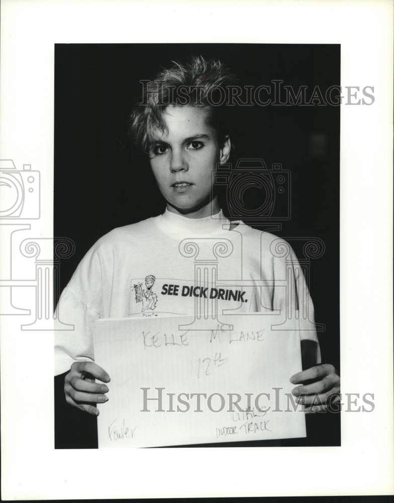 1989 Press Photo Kelle McLane, Fowler High School Track Runner - sya13347- Historic Images