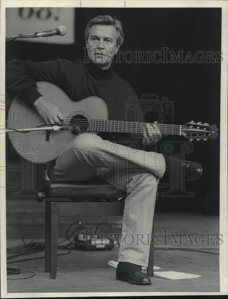 1987 Press Photo Guitar Player John McLaughlin at Long Branch Park Jazz Fest - Historic Images