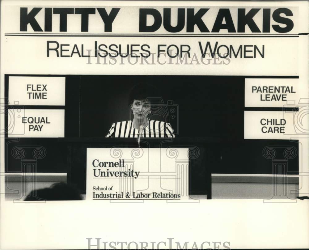 Press Photo Kitty Dukakis Speaking at Cornell University Women&#39;s Issues Event- Historic Images