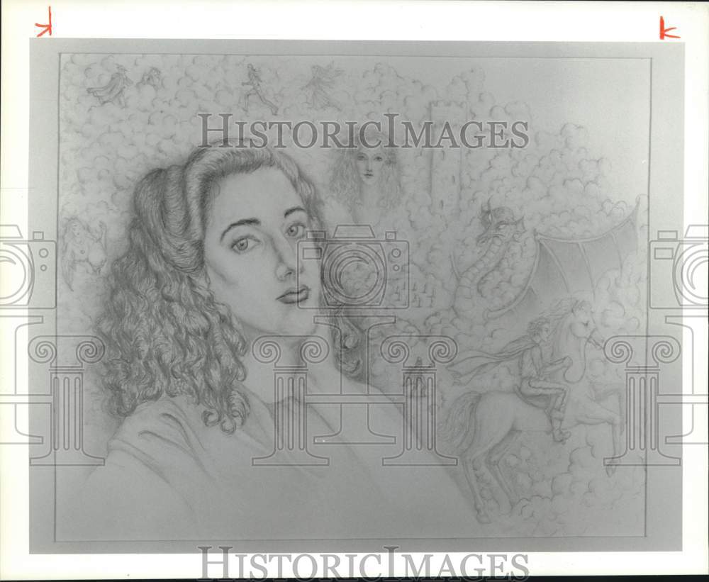 1992 Press Photo Artist Drawing by Luciano Mallozzi - Historic Images