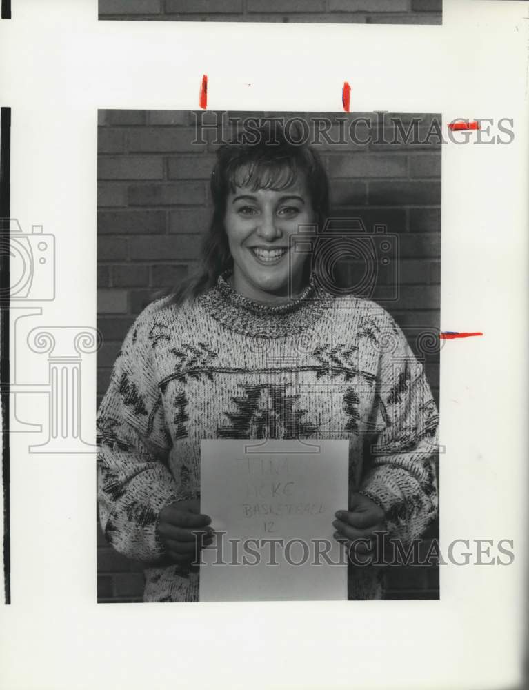 1990 Press Photo Tina Meke, High School Basketball Player - sya15943 - Historic Images