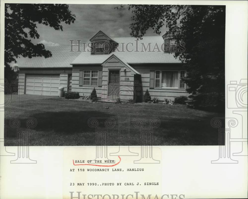 1990 Press Photo Exterior of Manlius House of the Week on Woodmancy Lane - Historic Images