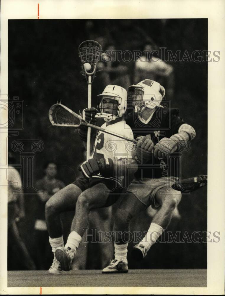 1985 Press Photo Phil Willard, West Genesee Lacrosse Player at Game - sya17471 - Historic Images