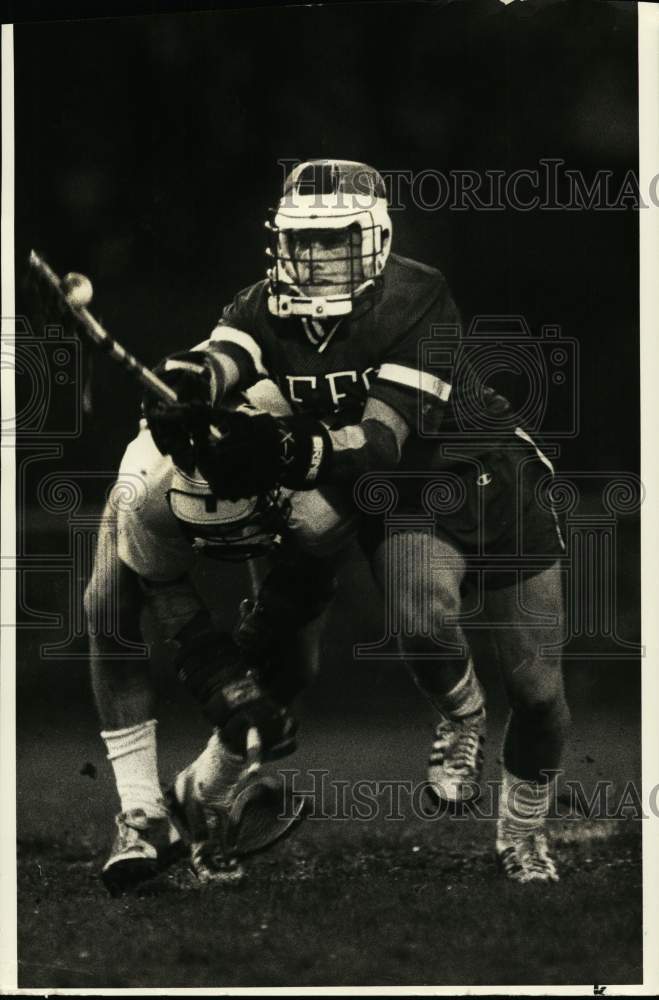 1984 Press Photo Glenn Baungras, West Genesee Lacrosse Player at Game - Historic Images