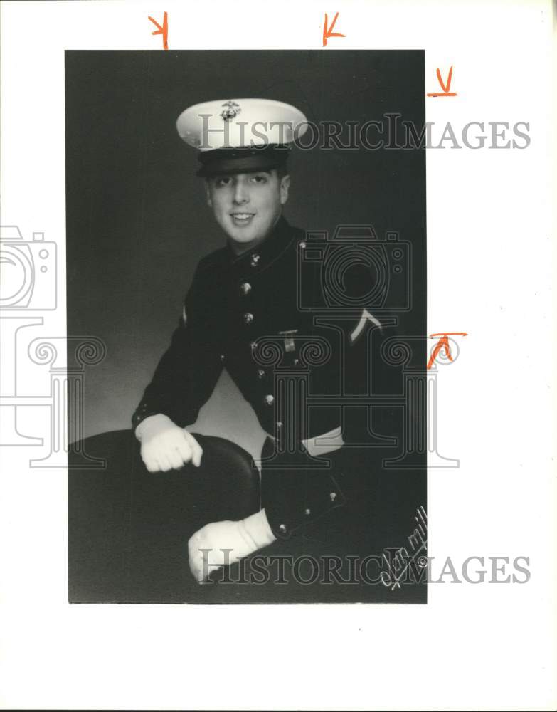 1991 Press Photo Marine Matthew C. Goncalvas in Portrait - sya17793 - Historic Images