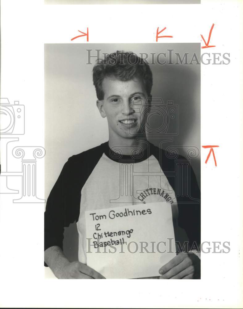 1990 Press Photo Tom Goodhines, Chittenango Baseball Player - sya17844 - Historic Images