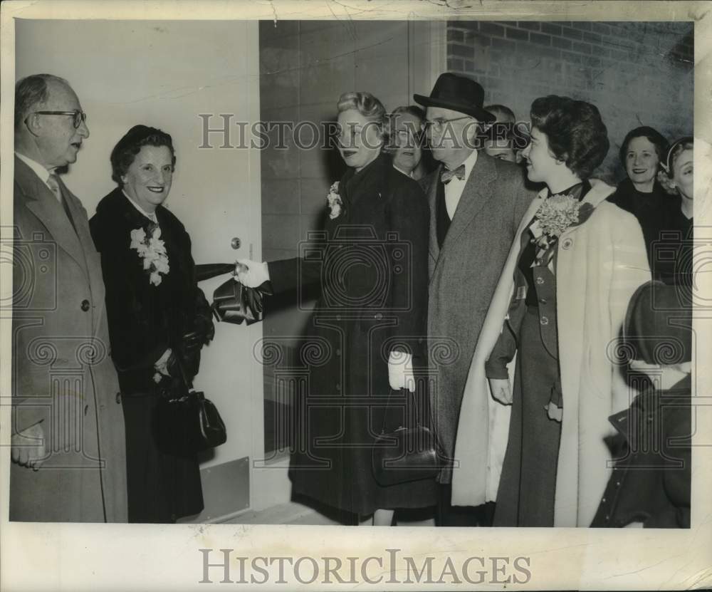 1955 Morris W. Haft at Syracuse University Dormitory Ribbon Cutting-Historic Images
