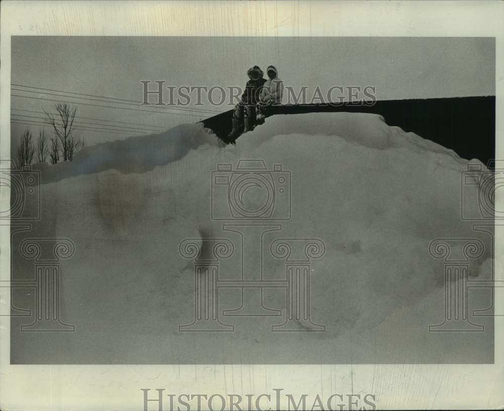 1966 Bayberry Community Church Roof in Liverpool Snow Blizzard-Historic Images