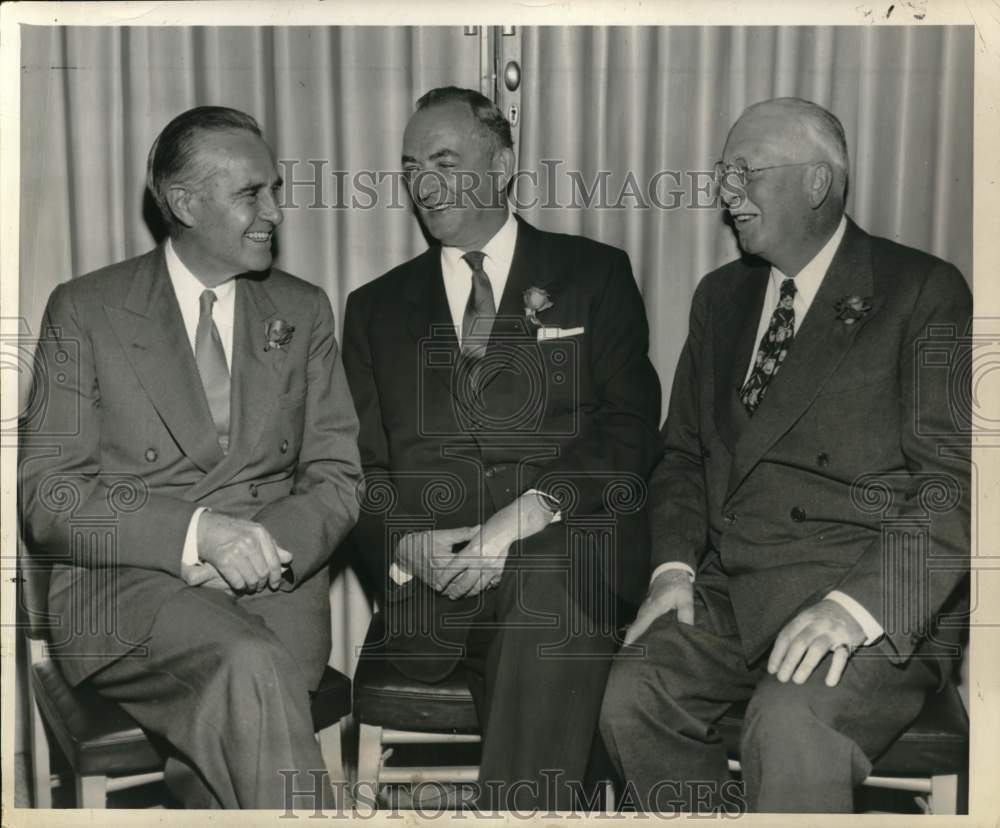 1955 Governor Harriman, Asher Markson & Jerome Barnum at Farm Dinner-Historic Images