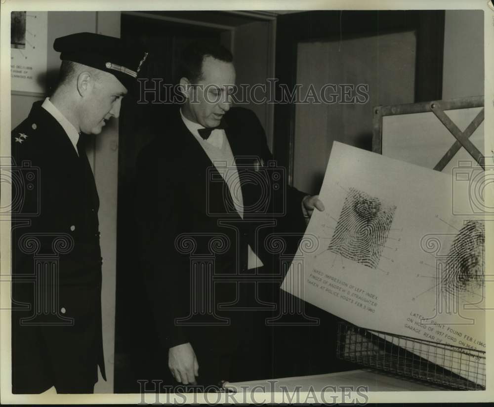 1963 Pat Murphy with Police Poster explaining Fingerprint Techniques-Historic Images