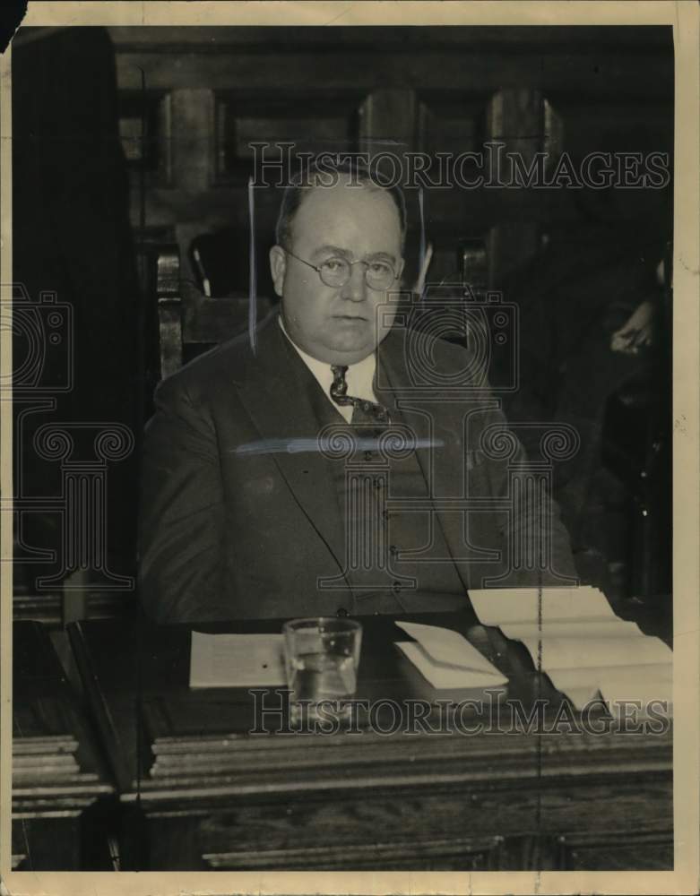 1955 New York- Melle E. Lowman sitting at his desk-Historic Images