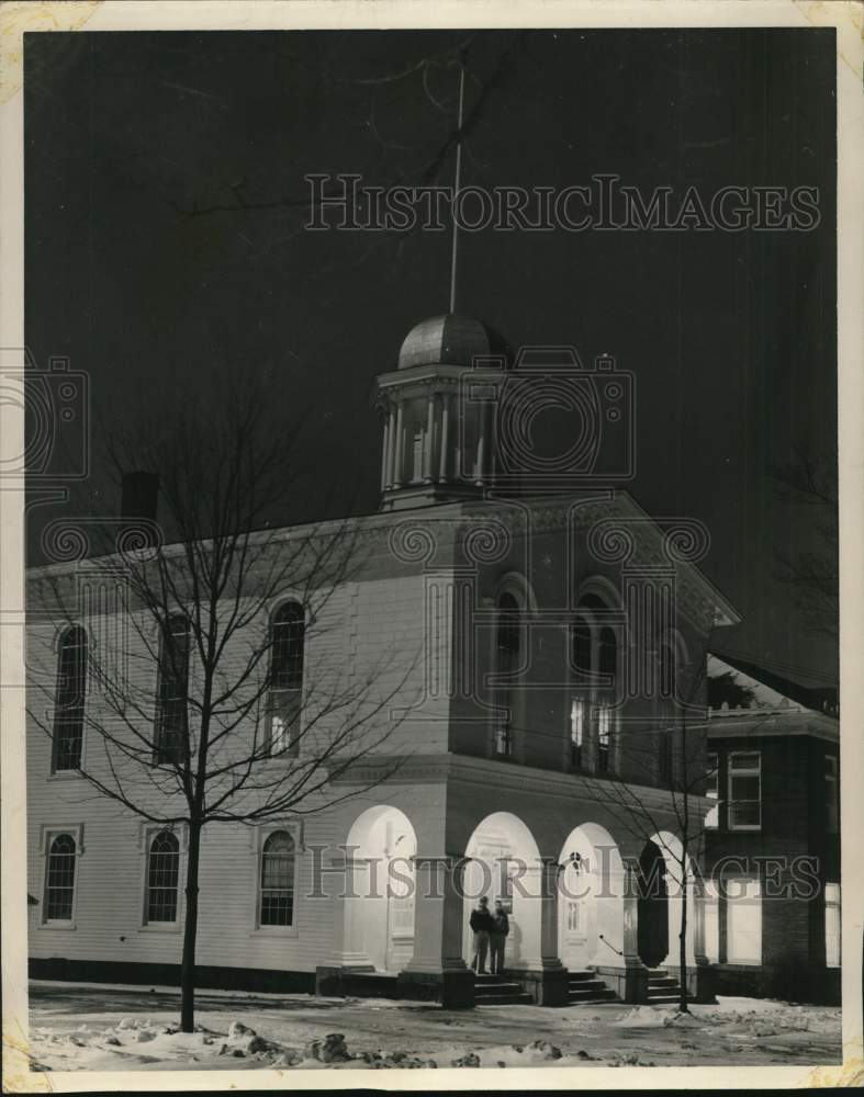 Exterior of Morrisville College, Madison Hall at night-Historic Images