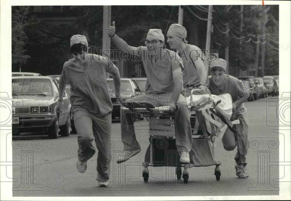 1991 Hamilton Memorial Hospital Team at Bed Pan 500 Race-Historic Images
