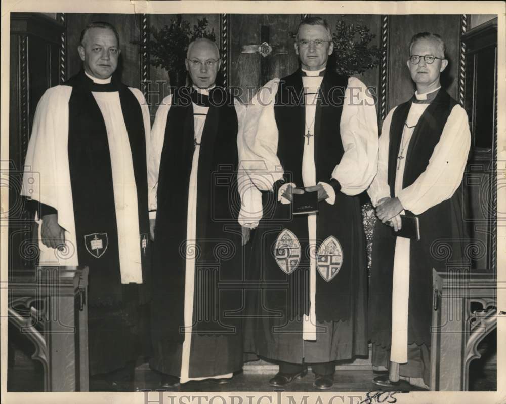 1953 Right Reverend Malcolm E. Peabody with Clergymen at Event-Historic Images