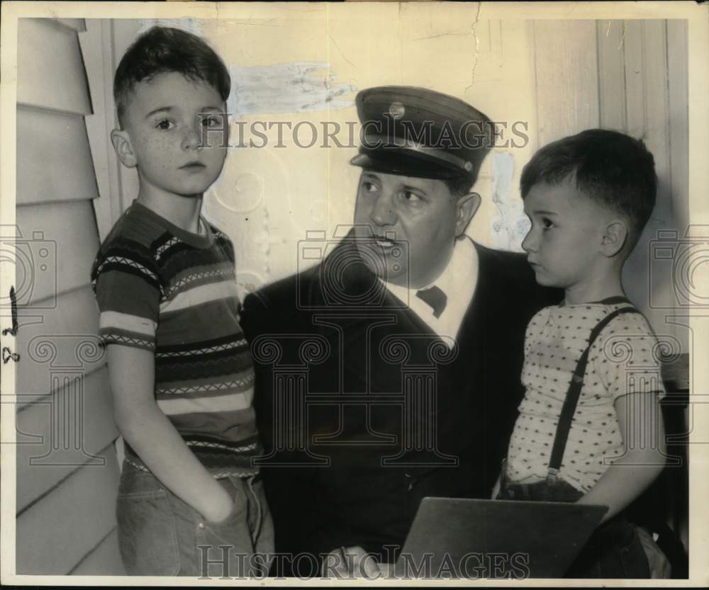 1964 Fire Marshal Fred A. Patuna with Children at North Side Fire-Historic Images