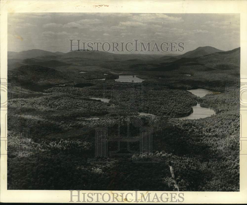 1967 Aerial View of Adirondack Mountains Tree Farm in Essex County-Historic Images