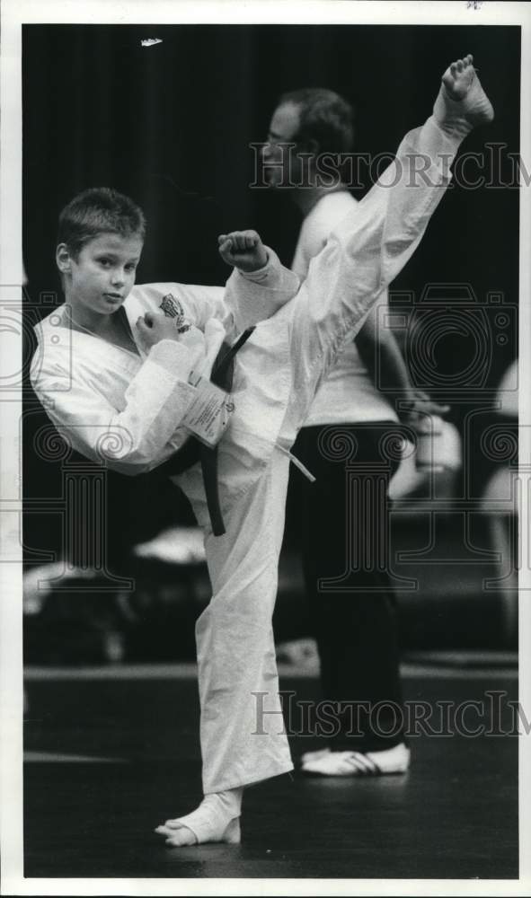 1987 Press Photo Craig Derry of Staten Island, at Martial Arts Competition - Historic Images