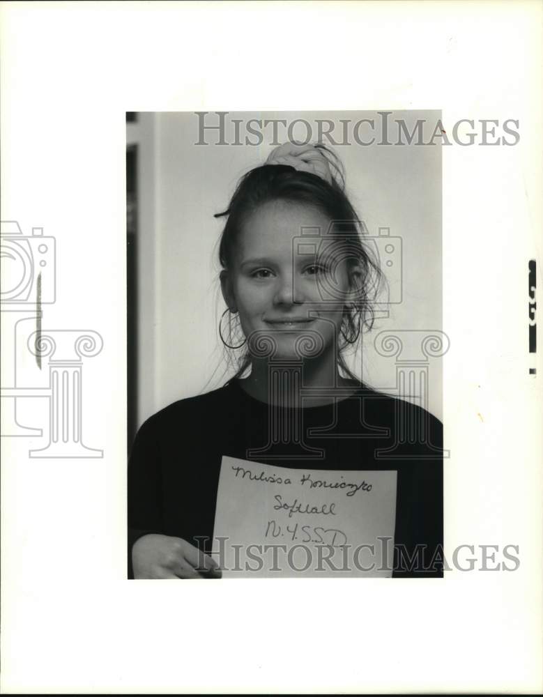 1990 Press Photo New York-Melissa Konieczko, softball player - sya69833 - Historic Images