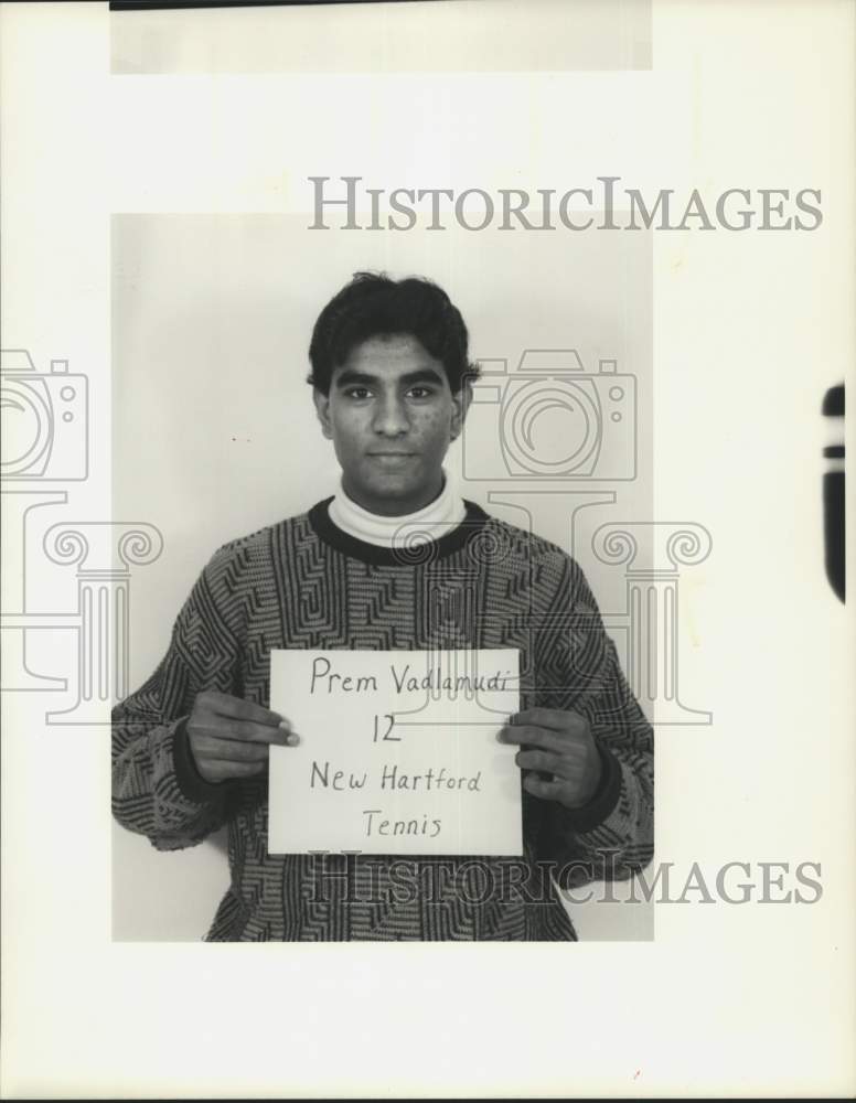 1990 Press Photo Prem Vadlamudi, New Hartford, New York, Tennis Team - sya78670 - Historic Images